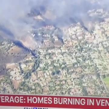 Over 20 celebrity homes are burning to the ground in Ventura County, California!