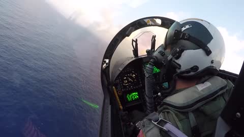 😏 Pinky Recovery-EA-18G Growler Cockpit View - Low Holding to the Spin Pattern to the Overhead-16