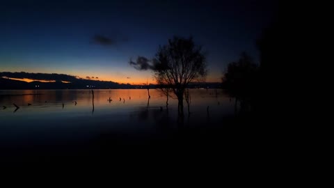 vast starry sky afterglow sunset