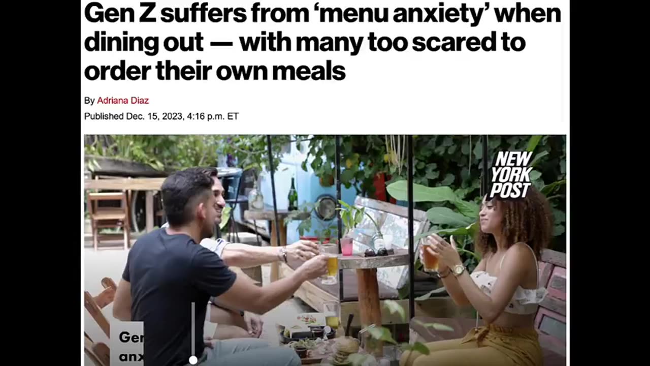 THE LATEST 'PSYCHOLOGICAL' NIGHTMARE THEY'VE CREATED IS CALLED "MENU ANXIETY"!