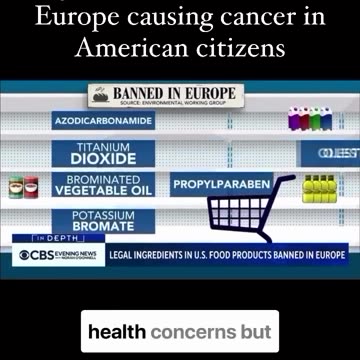 Ingredients BANNED in Europe are causing cancer in American citizens.‼️