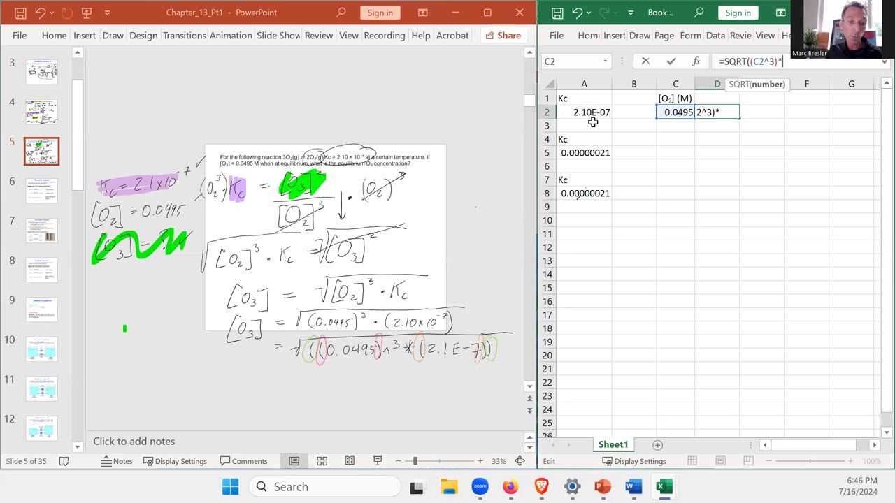 How to Calculate Equlibrium Conentrations (with Excell as well)