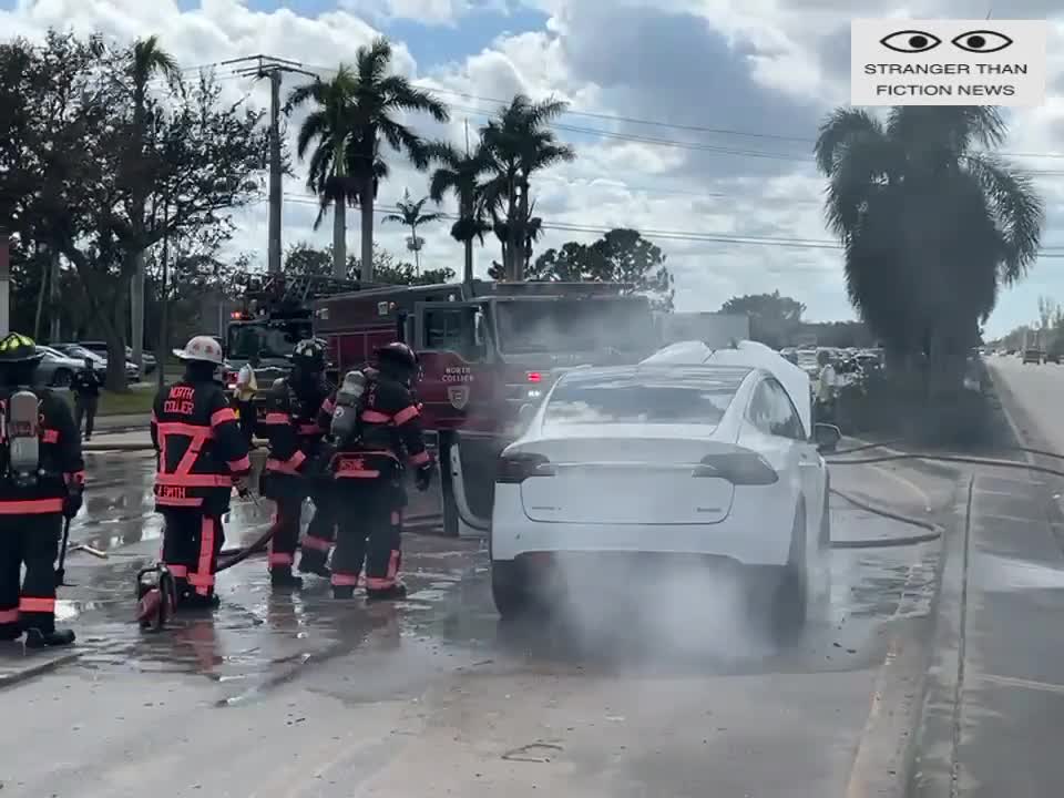 Tesla and Many Other Electric Vehicles getting disabled and catch on fire by Hurricane Ian.