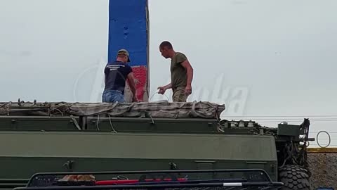 Ukraine War - Above the stele at the entrance to the Kharkiv region