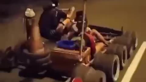 Is this the Flintstones Driving Down the Road