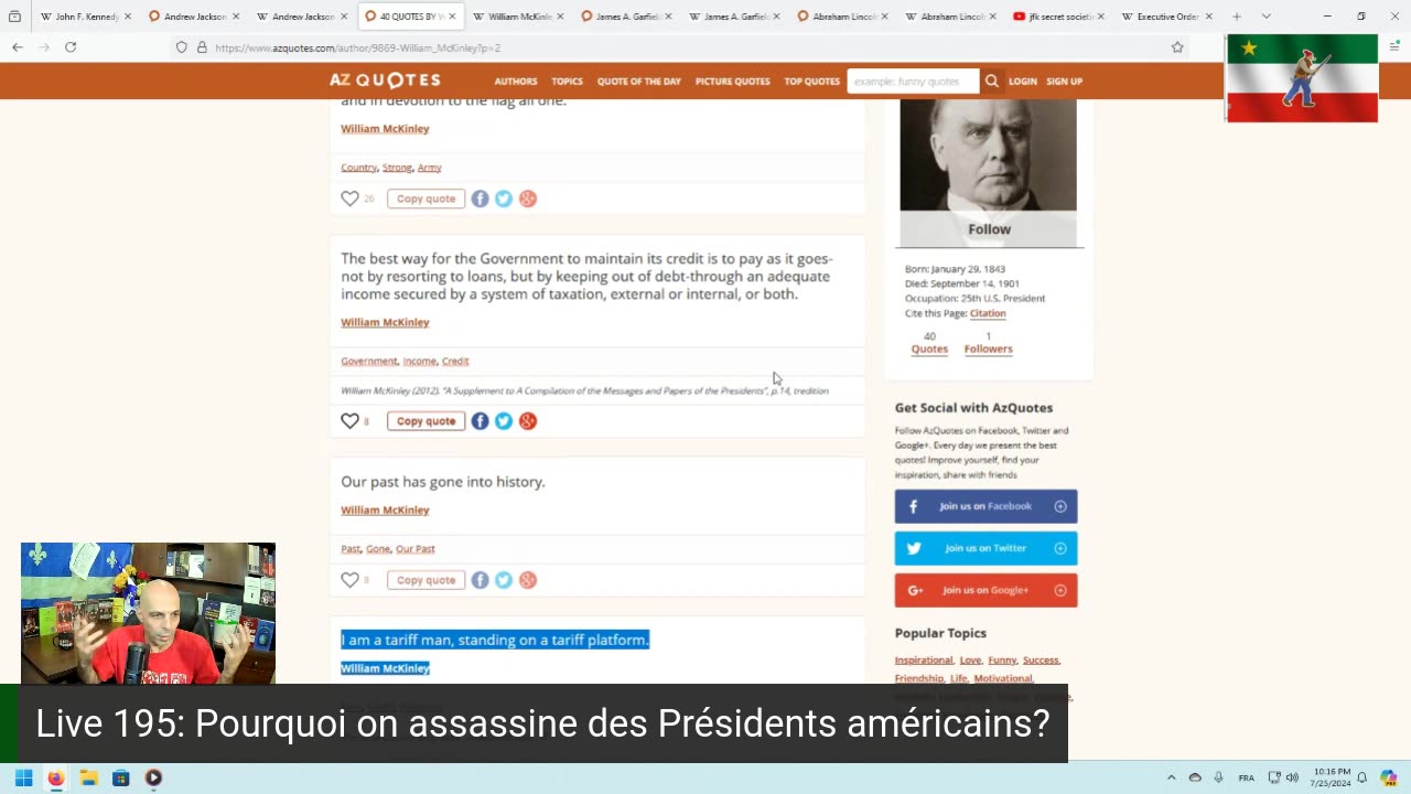 Live 195: Pourquoi on assassine des Présidents américains