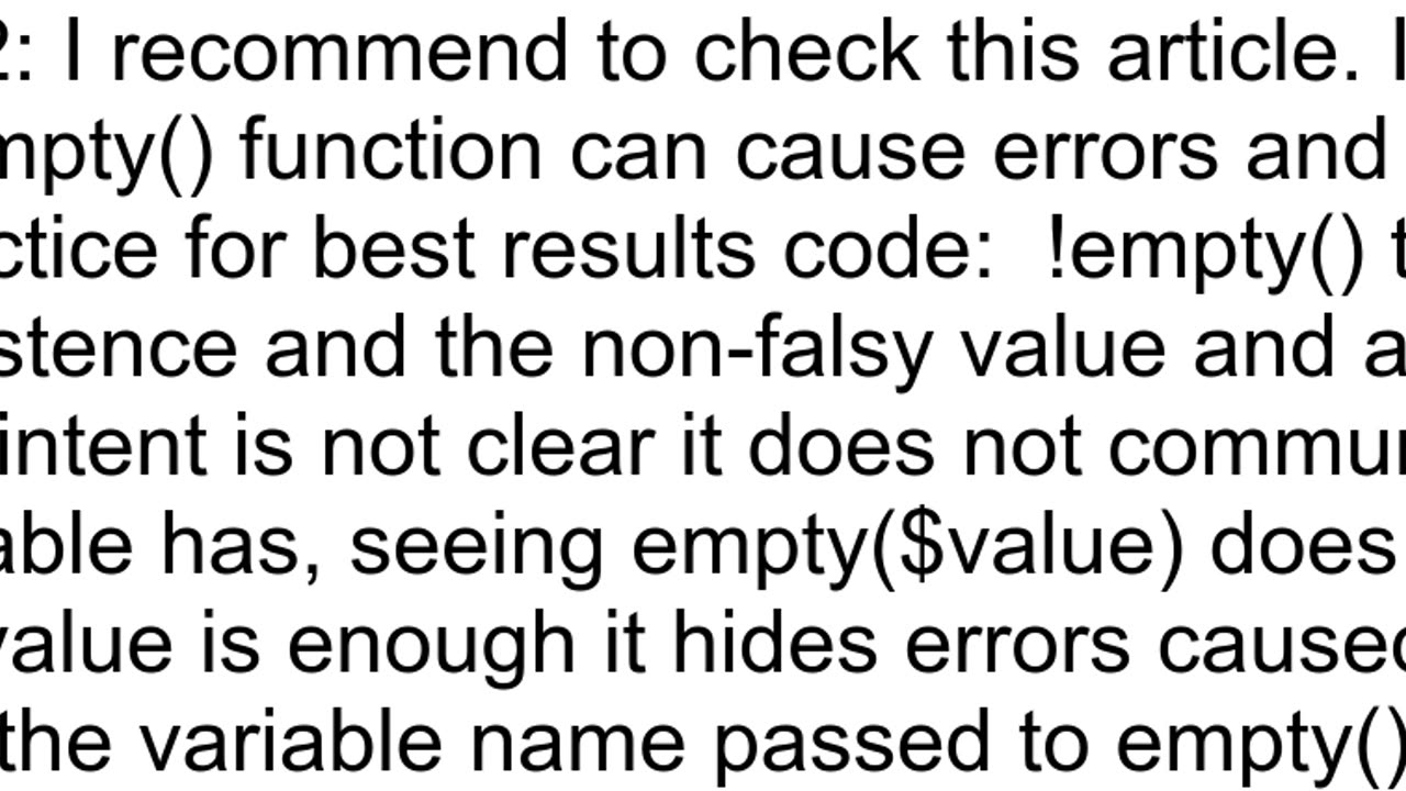should i use empty php function