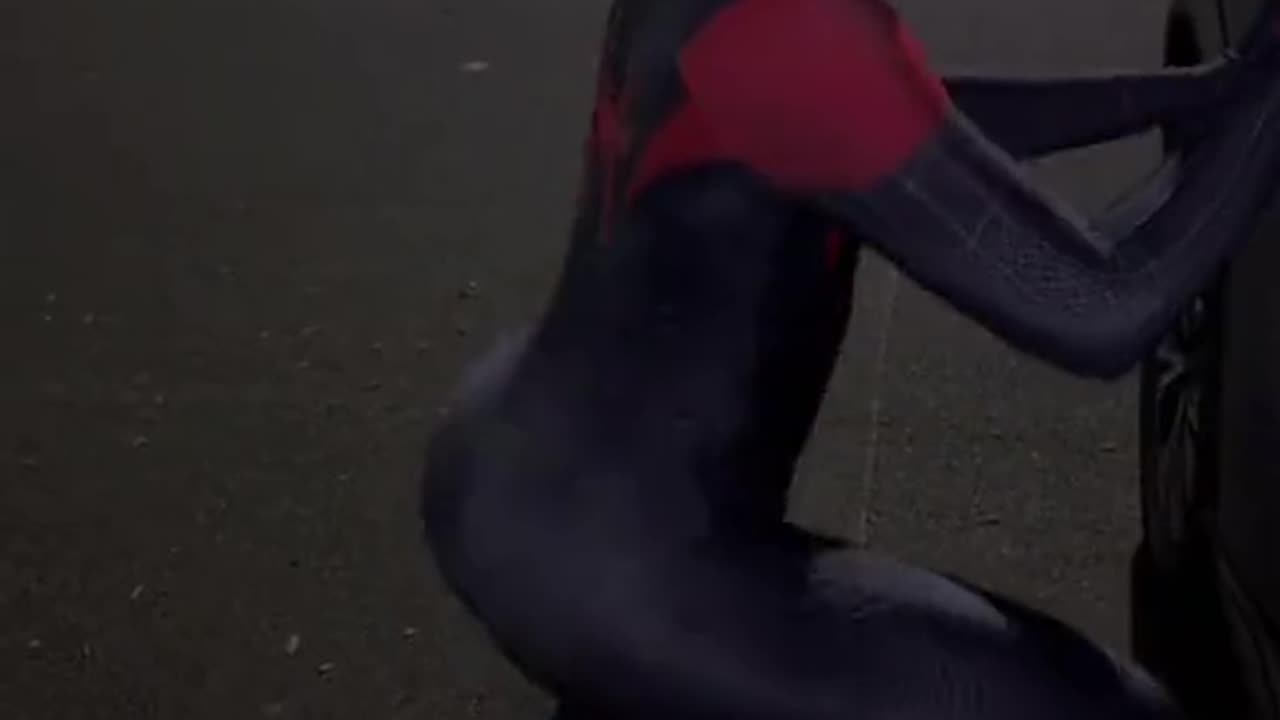 Imagine you’re waiting on Spider-Man to save you and he’s doing this instead 😩