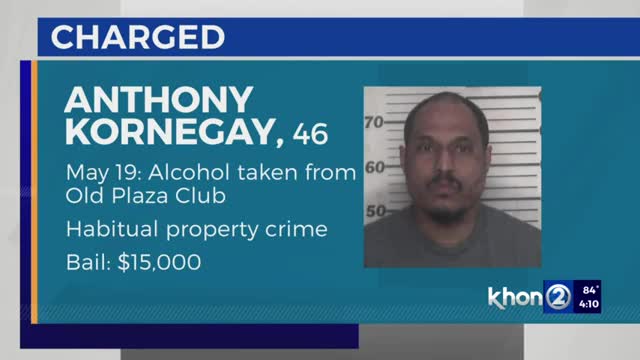 Man, 46, charged with alcohol theft in Honolulu