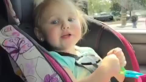 Sweet little girl saying OH MY GOSH