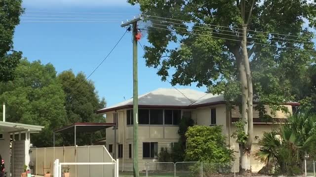 Power Line Sends Out Sparks