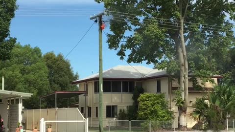 Power Line Sends Out Sparks