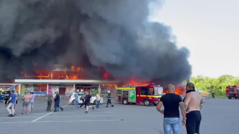 Ukraine President Zelensky Claims Russians Strike Crowded Mall In Kremenchuk