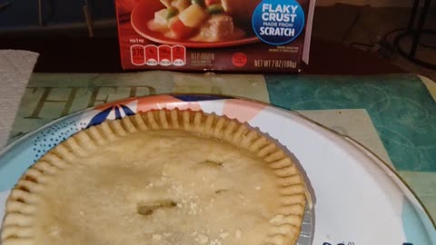 Eating Banquet Chicken Pot Pie, Dbn, MI, 3/17/24