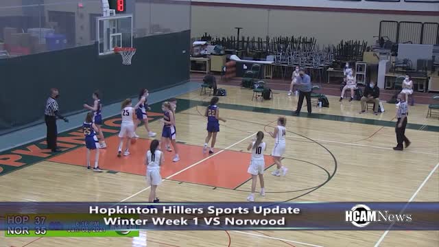 Week 1 Highlights: Hopkinton Hillers VS Norwood Mustangs Basketball, Hockey Jan 8 through 10 2021