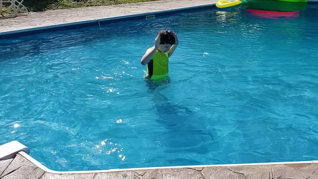 Dancing in the pool