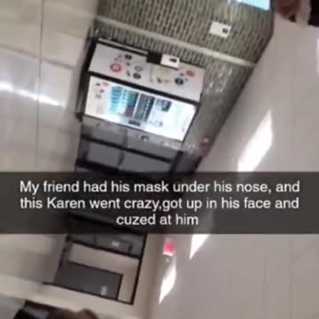 Student w/mask below nose threatens to call police on student who has mask below his nose.