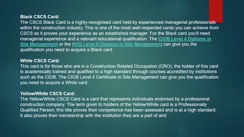 CSCS Card Checker online courses