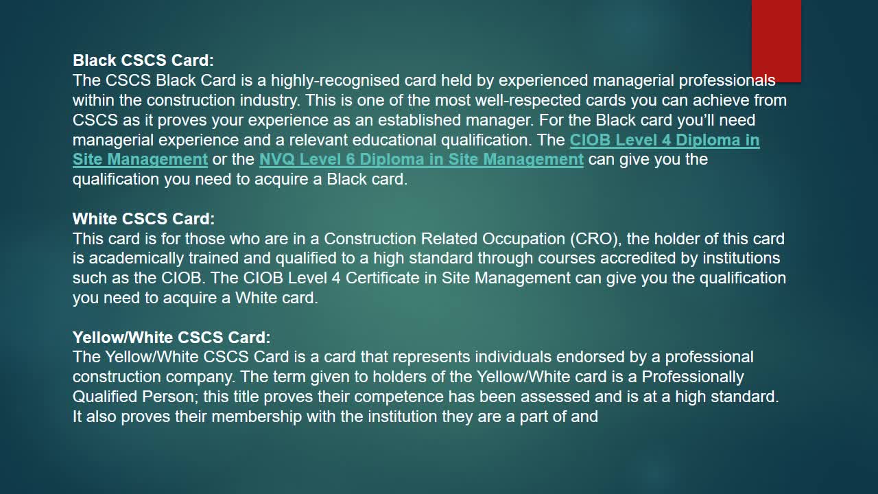CSCS Card Checker online courses