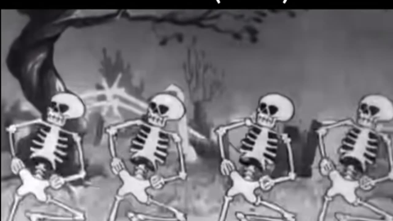 Old cartoon Spooky skeletons