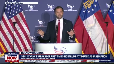 JD Vance gives first remarks since Trump assassination attempt | LiveNOW from FOX