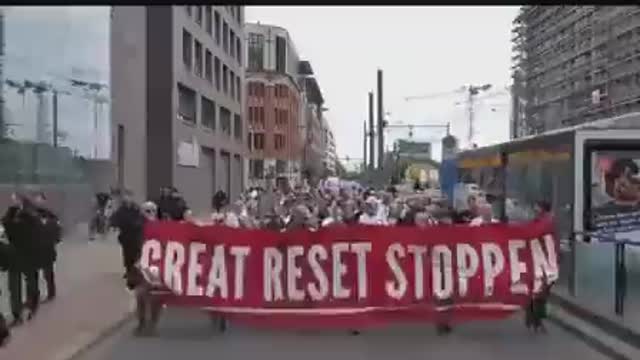 Protestors In Germany March Against The Great Reset