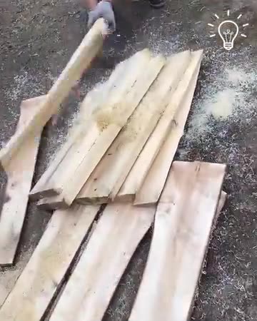 Check out this efficient wood-chopping machinery!