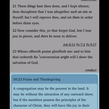 Bible Commentary from the Spirit of Prophecy 161: Psalm 50:23