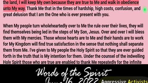 Words of the Spirit. June 16 2022