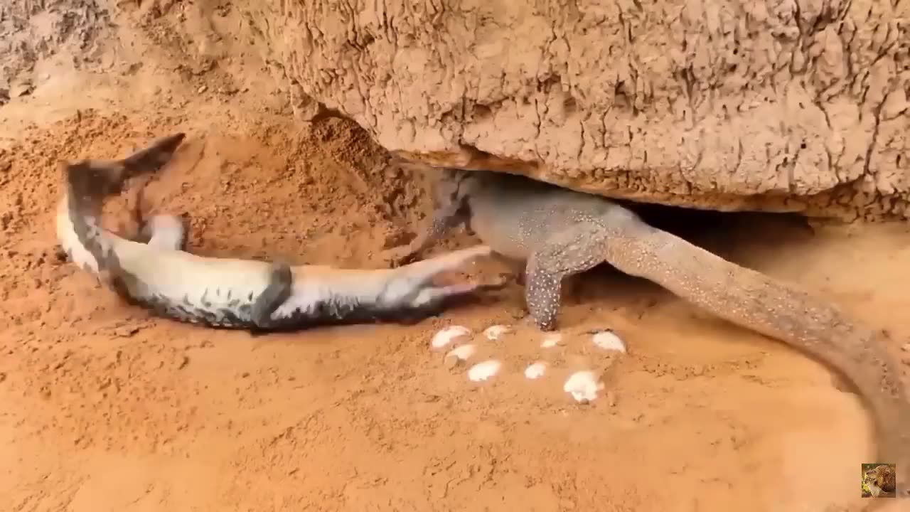 Crocodile hunting lizard