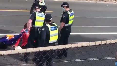 Australia police saving a senior citizen from Covid