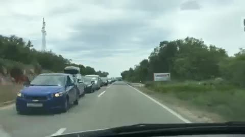 Kilometarska kolona pred Krčkim mostom