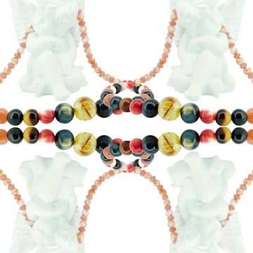 Spiny oyster TigerEye Snowflake Ghost Quartz Rutilated Quartz Citrine Rhodochrosite necklace