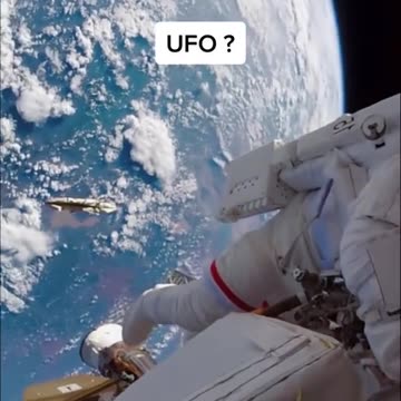 UFO Unidentified flying object during ISS space walk