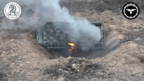 Expensive Russian APC Set Alight by Ukrainian Drone