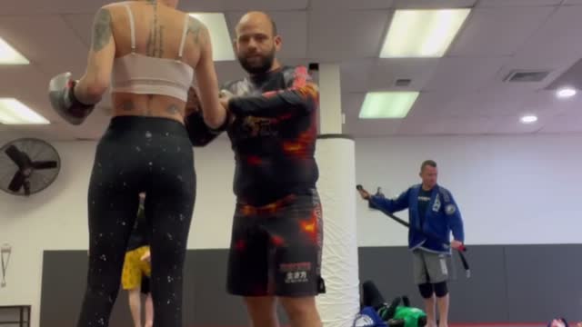 Pad work and shit with coach John Manimal Beneduce