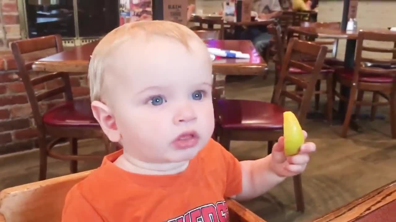 Babies trying lemon for first time!!