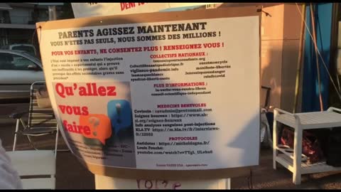 Les Masques Blancs Fréjus Action siiting morts apres injection le samedi 10 septembre