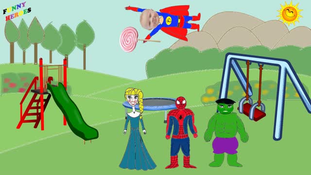 Hamburger Challenge ツ ➩ Spiderman, Superbaby, Hulk, Frozen Elsa, Baldboy