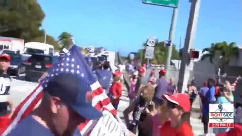 Crowd Goes Wild as President Trump Drives Past Beach on President’s Day