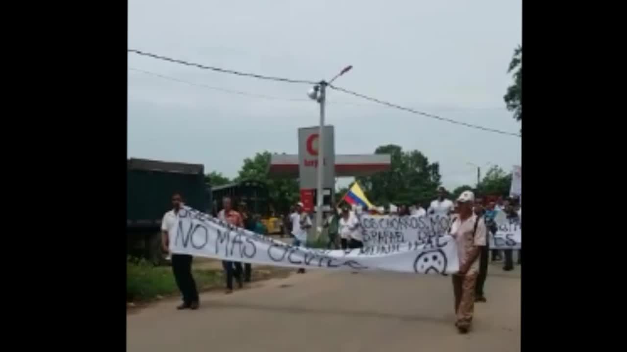 Manifestación de habitantes del Bajo Rionegro