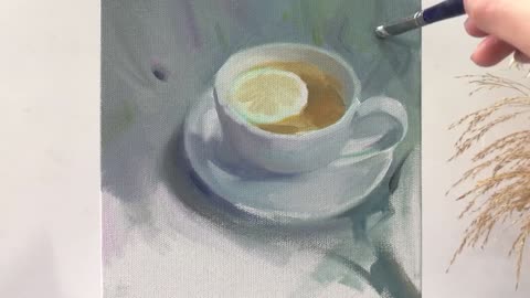 Draw the surrounding environment of lemon tea