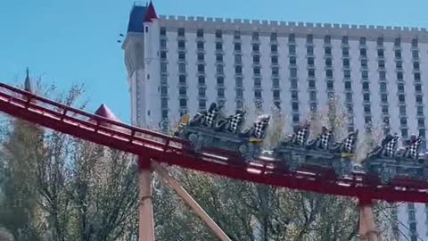 Did you know that Las Vegas has a roller coaster that rides outside and inside a hotel?