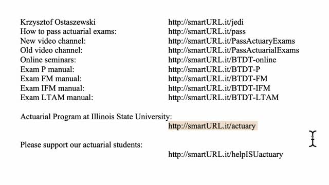 Exam P exercise for April 4, 2021