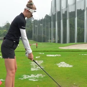 Nelly Corda golf practice with hybrid, wood and driver #golf #nellycorda #practice #swing #drill
