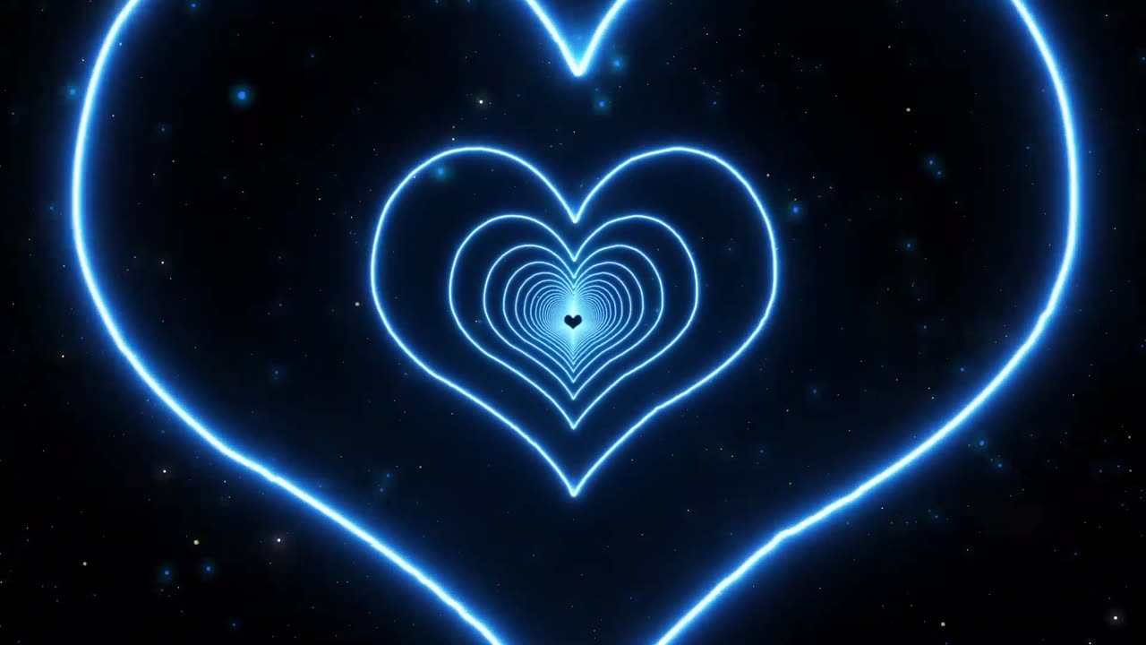 782. Blue Neon LOVE TUNNEL TREND VJ LOOP Ultra Tunnel Abstract Background -