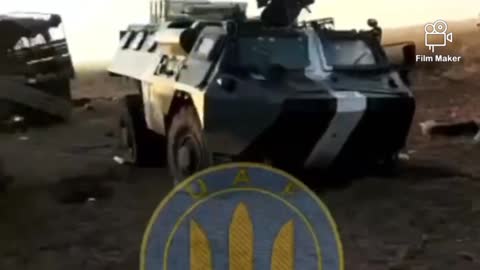 Decimated French France Renault VAB armored vehicle in Ukraine War