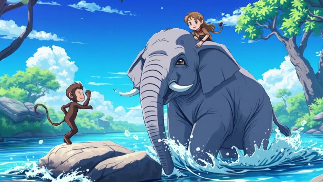 Monkey and Elephant: A Heartwarming Friendship Song for Kids! 🐒🐘🎶