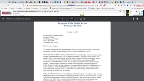 Ukraine Corruption - A Letter From Congress To The State Department In October 2019