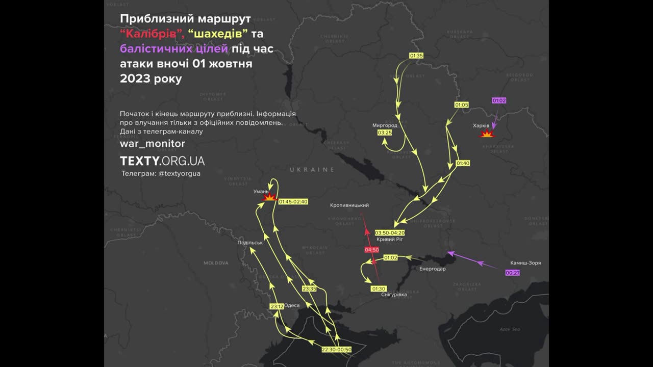 The enemy drew a map of Russian attacks on their territory